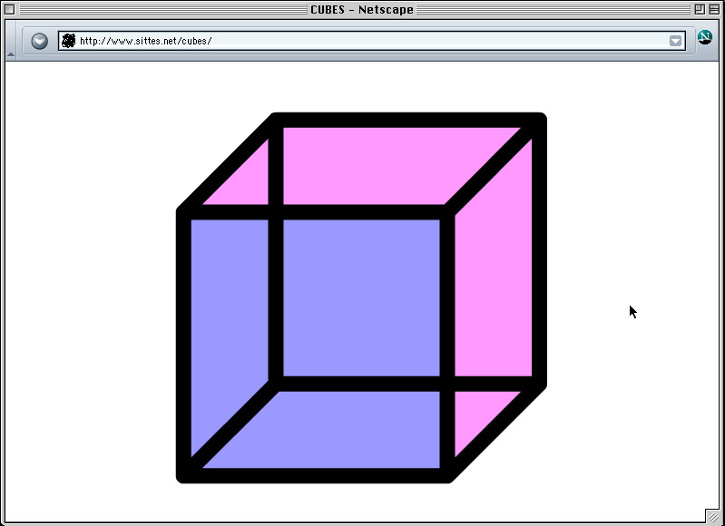 Claude Closky, ‘Cubes’, 2002, web flyer, Flash (http://www.sittes.net/cubes).